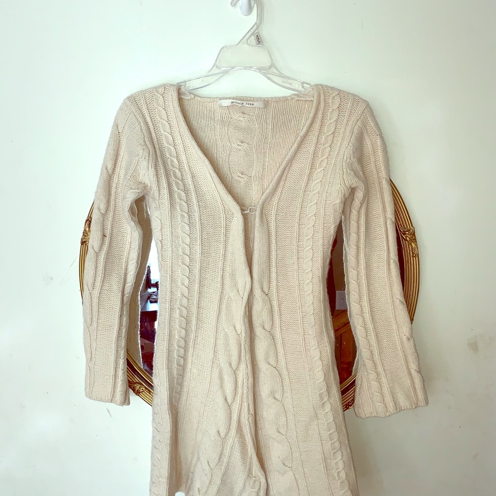 Off white wool/cashmere blend cardigan
